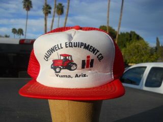 Vintage Caldwell Equip.  Yuma Az Ih Tractor Mesh Snapback Trucker Farmer Ball Cap
