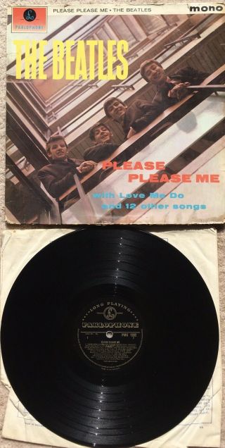 The Beatles Please Please Me Uk Mono 1st Press Lp Black Gold Labels Dick James
