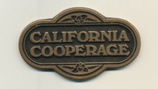 Vtg California Cooperage Redwood Wooden Hot Tub Bronze Metal Sign Brand Plate