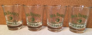 Jack Daniels Apple Shot Glasses (set Of 4) Usa