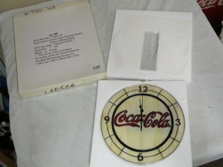 Hard To Find Coca Cola Stained Glass Clock Tiffany Style I Nthe Box