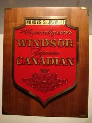 Vintage Windsor Canadian Supreme Whisky Bar Sign Antique Mancave
