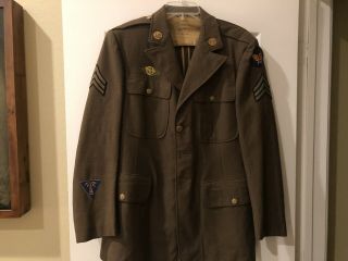 Us Ww2 Uniform Jacket Air Force Collar Brass Laundry Number