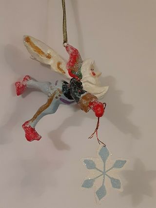 House Of Hatten Fairy Elf Santa Wings Snowflake Denise Calla Ornament