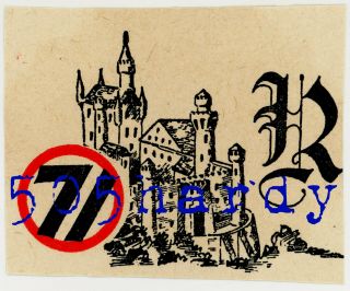 Wwii Us Gi Paper Clipping 71st Infantry Division Insignia Neuschwanstein Castle