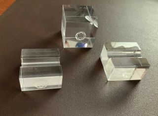 Three Montblanc Acrylic Pen Display Stands