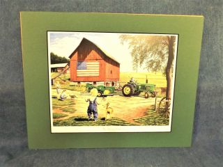John Deere 4020 Tractor Print - The American Dream - Terry Downs - Matted