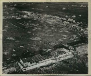 1944 Press Photo View Of Bomb Damage To Airfield Near Capua,  Italy - Tuw01151
