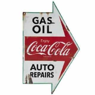 Vintage Style Coca Cola Gas Station Signs Man Cave Garage Decor Oil Can