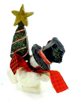 Santa ' s World KURT S.  ADLER Snowtown SNOWMAN HOLDING TREE Christmas Holiday 2