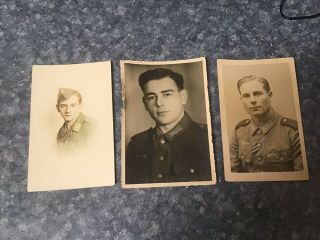 Group Of Three Wwii German Army Photo Postcards