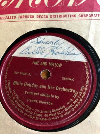 Billie Holiday Autograph On Com 526 Recording Of Strange Fruit E
