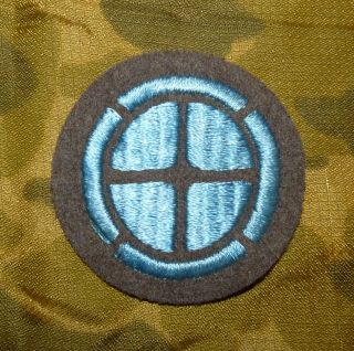 Ww2 Us Army 35th Infantry Division Blue/wool Embroidered Sleeve Patch