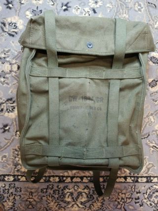 Vintage Us Army Cw - 188a/gr Radio Transport Canvas Backpack Bag For Vrc/grc