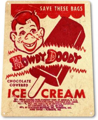 Howdy Doody Ice Cream Vintage Ice Cream Metal Decor Sign