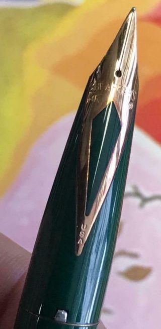Vintage Sheaffer Fountain Pen Green With 14k Gold Nib (tip) 00m2