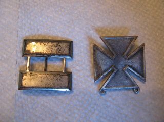 2 Vintage Sterling Silver Wwii Us Army Captain 1 " Bars Cross Insignia Rank Pin
