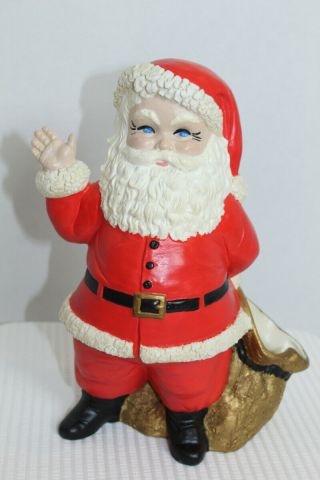 Vintage 1973 Duncan Ceramics Christmas Santa Claus Toy Sack Bag Figure Planter