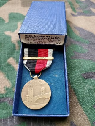 Wwii Us Army Of Occupation Germany Medal With Bar