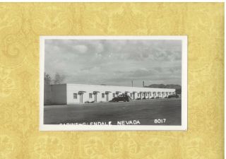 Nv Glendale 1940 - 50s Vintage Rppc Real Photo Postcard Cabins & Old Cars Nevada