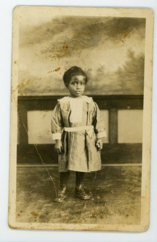 Black Americana African American Little Girl Real Photo Postcard Rppc