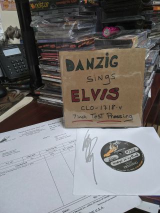 Danzig Sings Elvis Always On My Mind 7 In.  Test Pressing Lp Only 3 Copies Signed