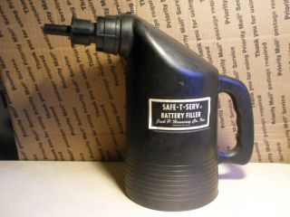 Antique Vintage Jack Hennessy Co.  Safe•t•serv Battery Water Filler Jug Bottle