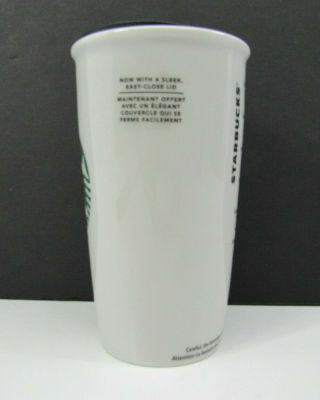 2016 Starbucks Green Mermaid Logo Ceramic Travel Mug 16 Oz White Tumbler Cup 2
