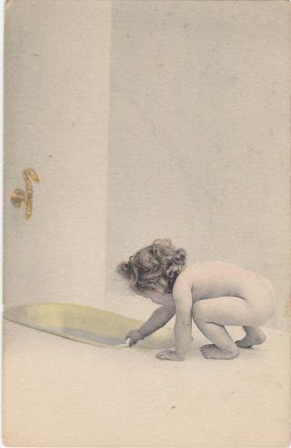 Young Child Taking A Bath Undivided Postcard Geneve