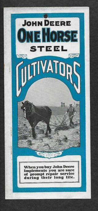 Vtg 1936 John Deere One Horse Steel Cultivator Farm Advertising Brochure Booklet