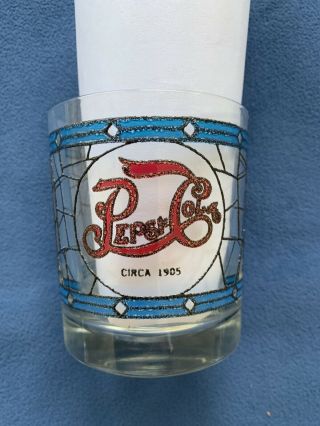 Vintage 1970 ' s Pepsi Cola Tiffany Style Stained Glasses (RARE Dated Version) 3