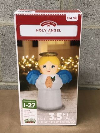 Airblown Holiday Christmas Inflatable Holy Angel 3.  5 Ft Tall Lights Up