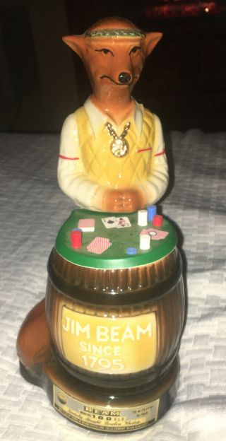 Vintage ‘81 Jim Beam Bottle & Specialties Clubs Long Bch Queen Mary Fox Decanter
