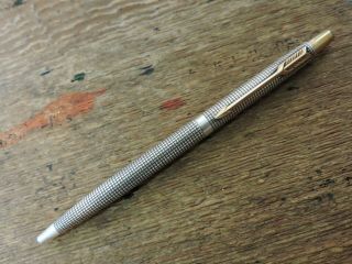 Old Vintage Sterling Silver Gold Trim Parker Classic Cisele Ballpoint Pen Usa