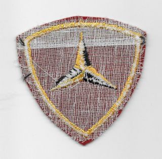 Ww2 Us Made,  3rd Marine Division Patch - Embroidered On Red Felt