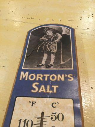 Vintage Advertising Morton’s Salt When It Rains It Pours 17 Inch Wall Decor 2