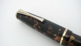 Wyvern Perfect Pen No 81,  Brown Marble,  Semi Flex 14k M Nib,  England
