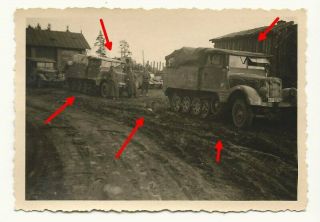 German Photo World War 2 Wehrmacht Half - Track Truck Sd.  Kfz.  3b Maultier