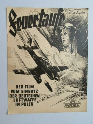 1940 Third Reich Film Brochure Booklet " Feuertaufe " Luftwaffe In Poland