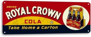 Royal Crown Rc Cola Carton Soda Cola Drink Kitchen Metal Decor Sign