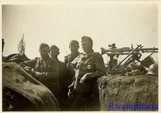 Frontline Wehrmacht Troops In Trenchline W/ Mg - 34 Machine Gun; Russia
