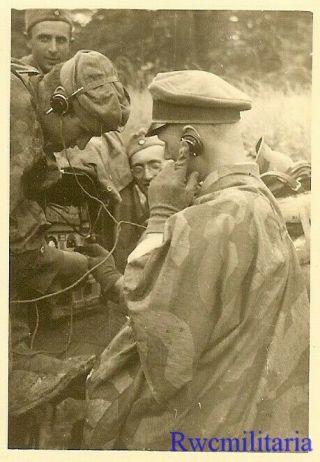 HELLO? Wehrmacht Officer & Signals Troops in Camo Ponchos w/ Field Radio 2