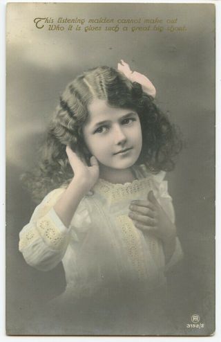 C 1910 Child Children Cute Little Girl British Kids Photo Postcard