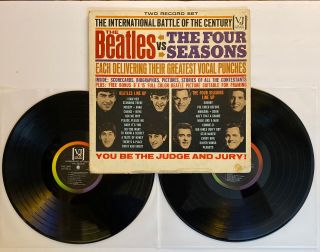 The Beatles Vs The Four Seasons - 1964 Us Vee - Jay Double Lp Dx 30 Vg,  (,)