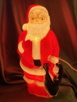 Vintage 1968 Empire Santa Claus Table Top Christmas Lighted Plastic Blow Mold