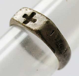 Ww2 German Red Cross Ring 1941 Wwii Rotkreuz Germany 1943 Medical Force Trench A