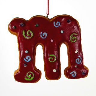 St.  Nicholas Square Holiday Sweets " M " 4 " Ornament Iced Frosted Cookie Letter