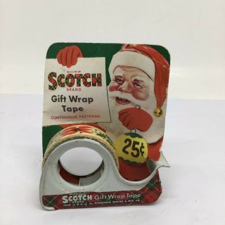 Vintage Advertising Scotch Tape Tin Metal Dispenser Christmas Gift Tape