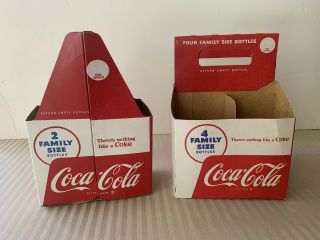 Vintage Coca Cola Family Size Bottle Holders/Carriers (2) 3