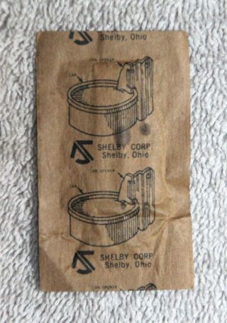 Vintage P - 38 Shelby Corp Military C Ration Can Opener In Paper